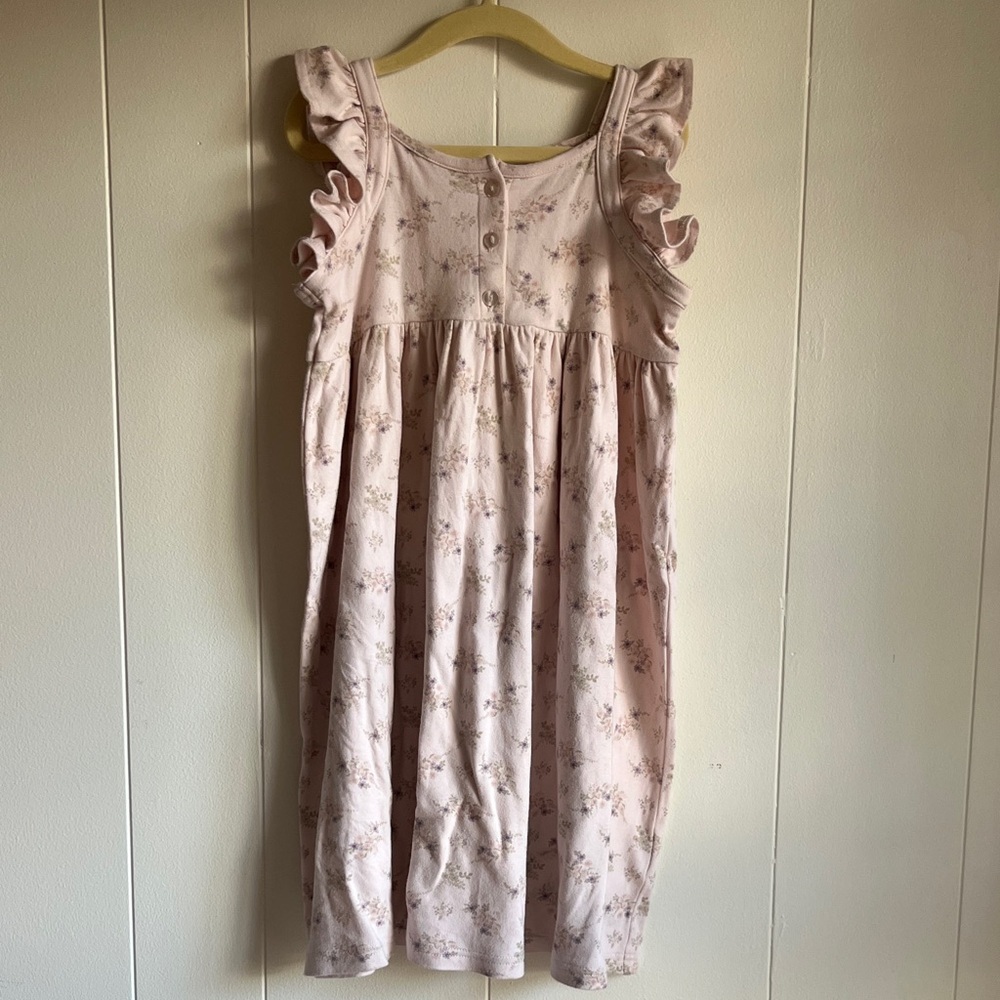 Jamie Kay Sienna Sweet Pea Floral Pink Organic Cotton Sleeveless Dress Sz 7 - Picture 5 of 12